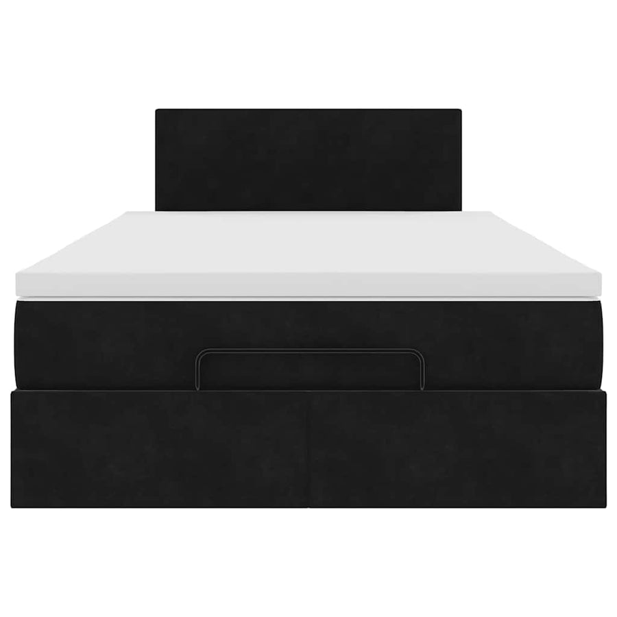 Ottoman bed met matras 120x190 cm fluweel zwart