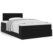 Bed poef met opbergruimte 120x190 cm fluweel zwart
