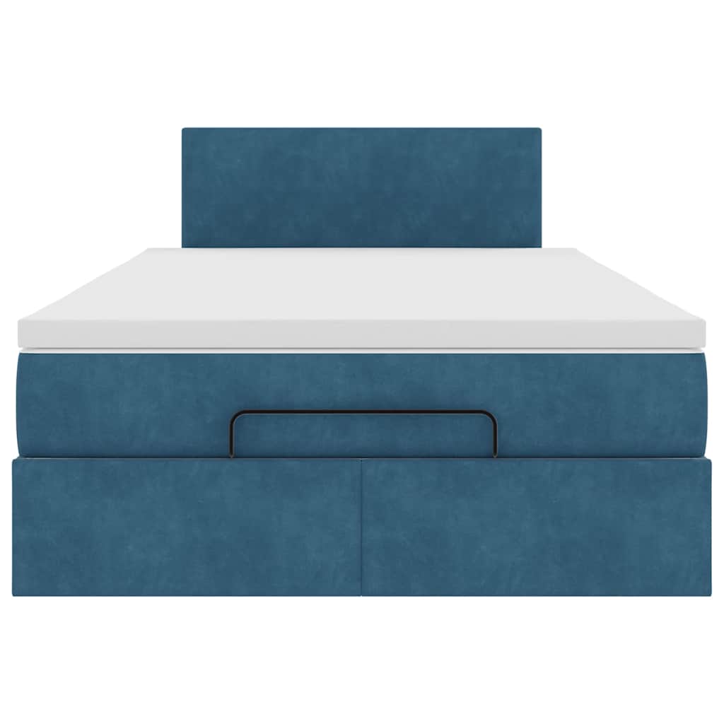Ottoman bed met matras 120x190 cm fluweel donkerblauw