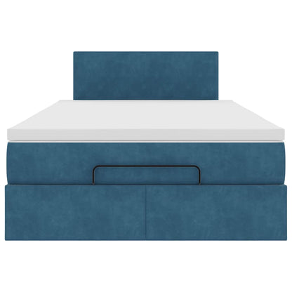 Ottoman bed met matras 120x190 cm fluweel donkerblauw