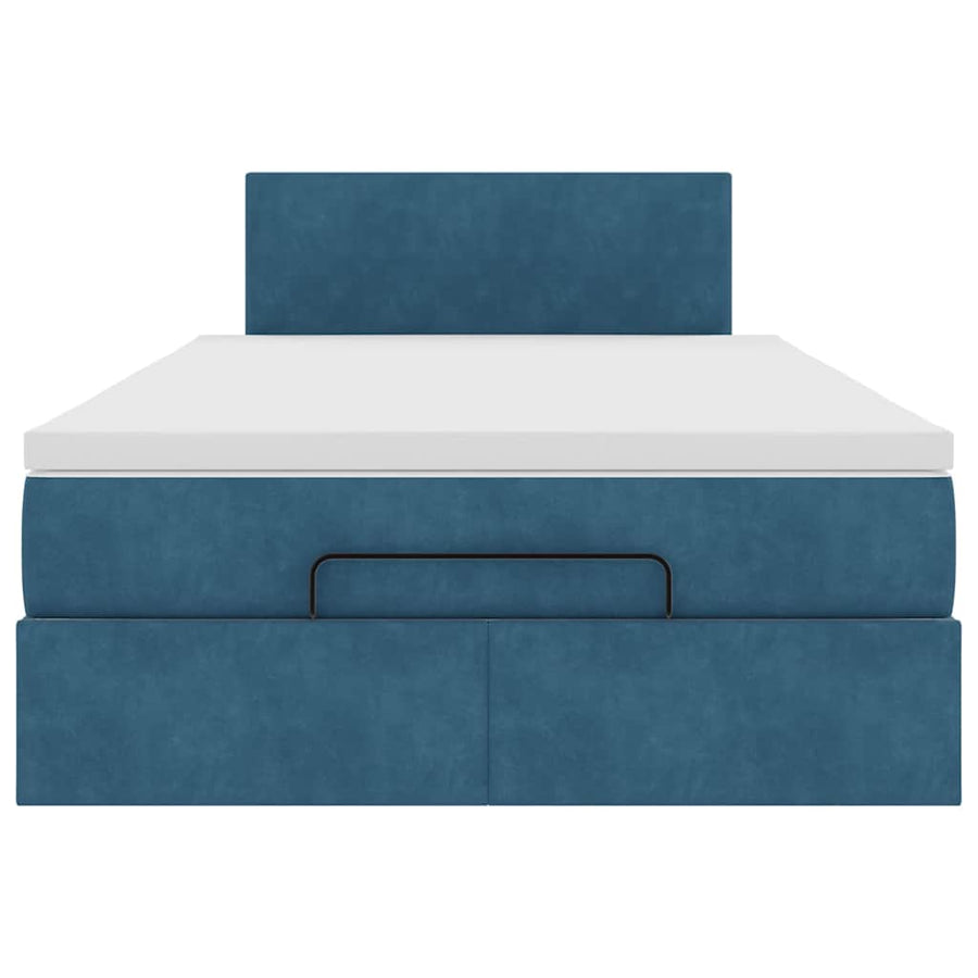 Ottoman bed met matras 120x190 cm fluweel donkerblauw