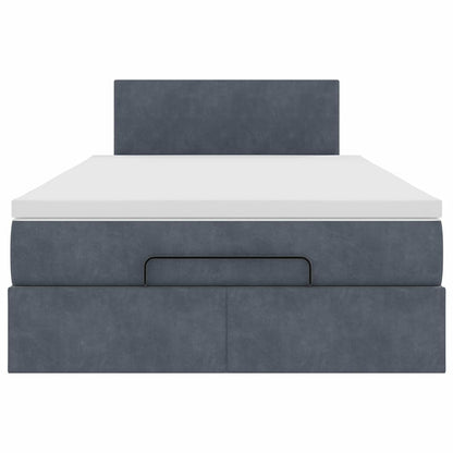 Ottoman bed met matras 120x200cm fluweel donkergrijs