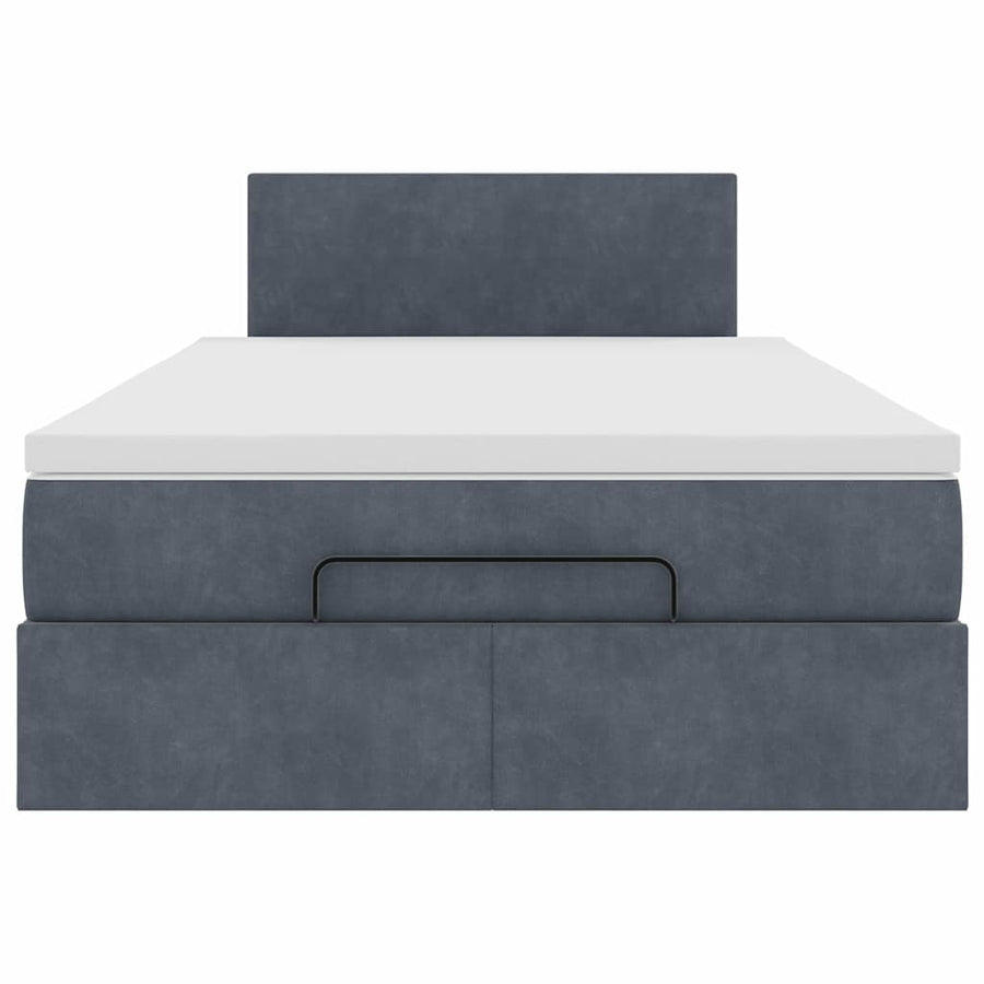 Ottoman bed met matras 120x200cm fluweel donkergrijs