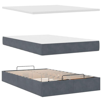 Ottoman bed met matras 120x200cm fluweel donkergrijs