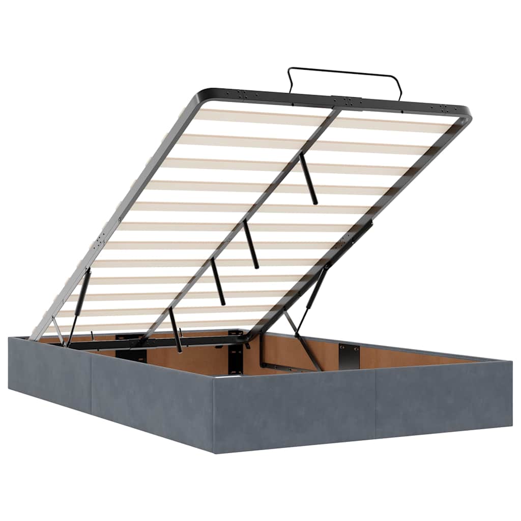 Ottoman bed met matras 120x200cm fluweel donkergrijs