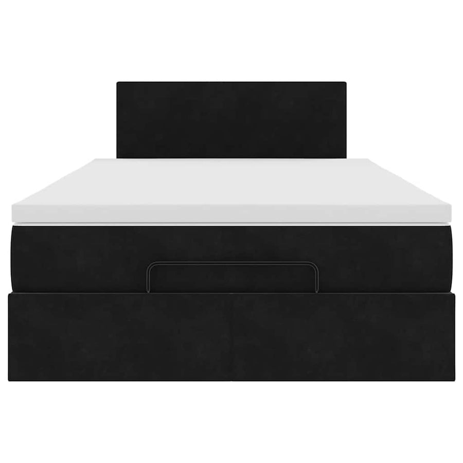 Ottoman bed met matras 120x200cm fluweel zwart