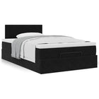 Ottoman bed with mattress 120x200cm velvet black