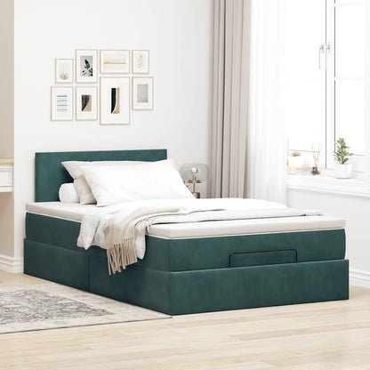 Ottoman bed met matras 120x200cm fluweel donkergroen
