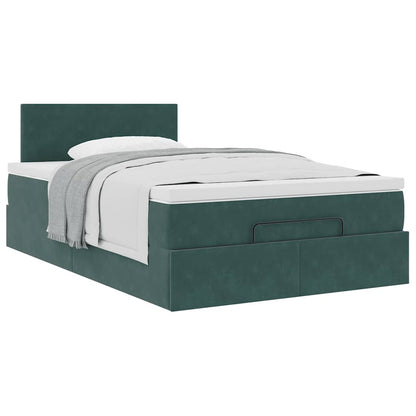 Ottoman bed met matras 120x200cm fluweel donkergroen