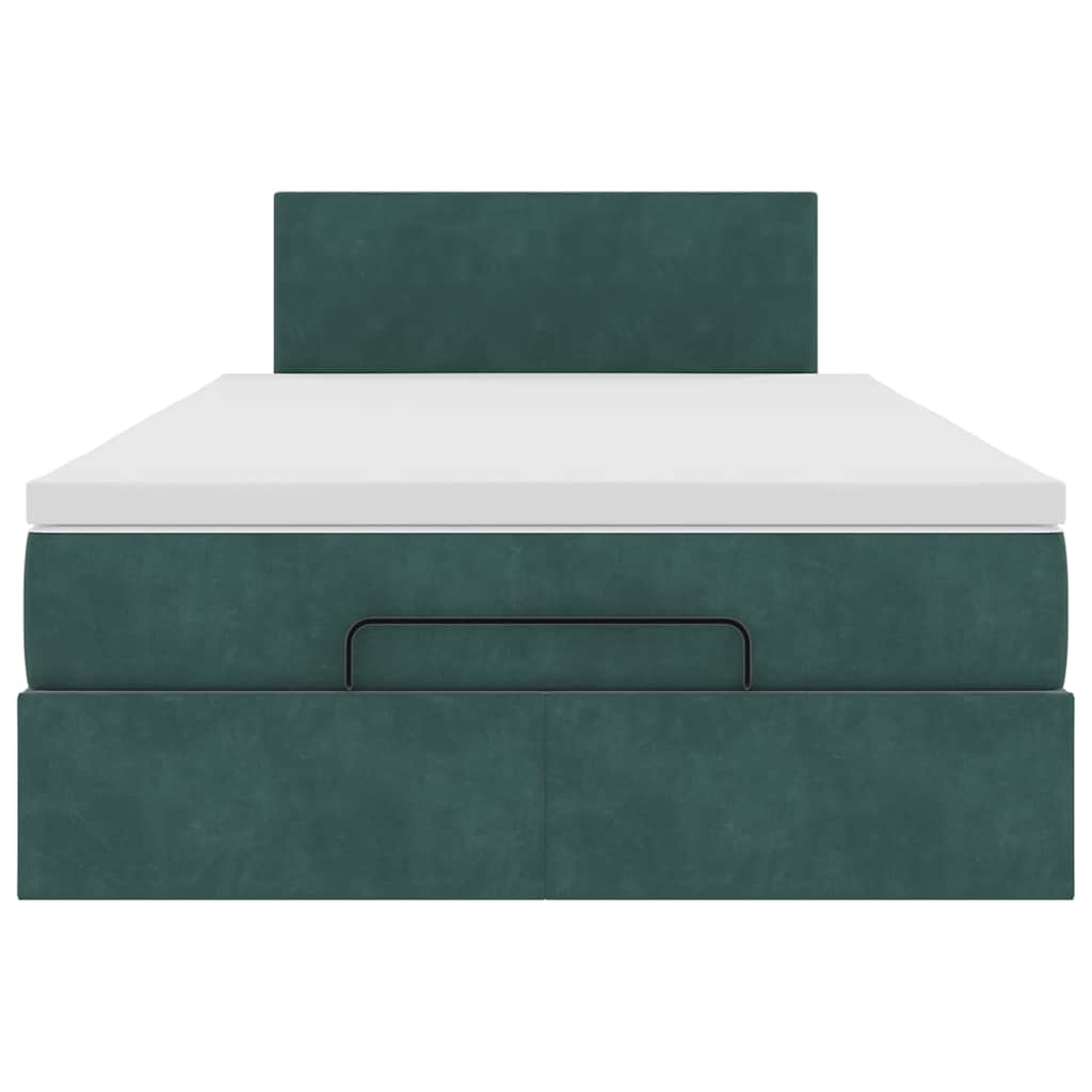 Ottoman bed met matras 120x200cm fluweel donkergroen