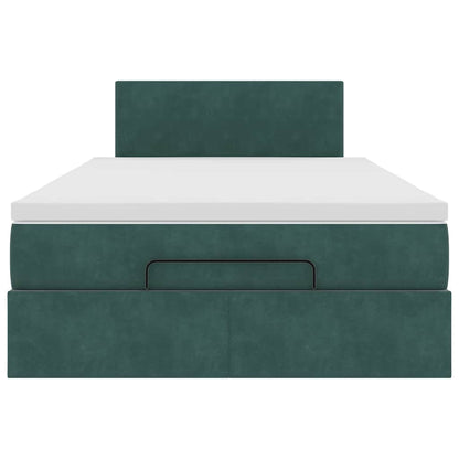 Ottoman bed met matras 120x200cm fluweel donkergroen