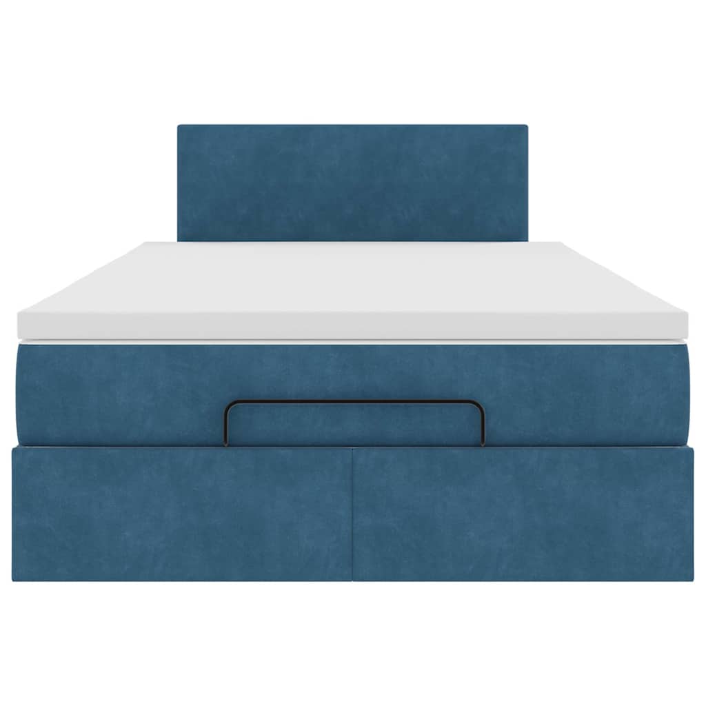 Ottoman bed met matras 120x200cm fluweel donkerblauw