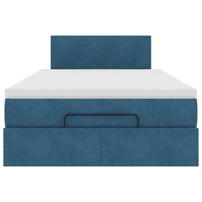 Ottoman bed met matras 120x200cm fluweel donkerblauw