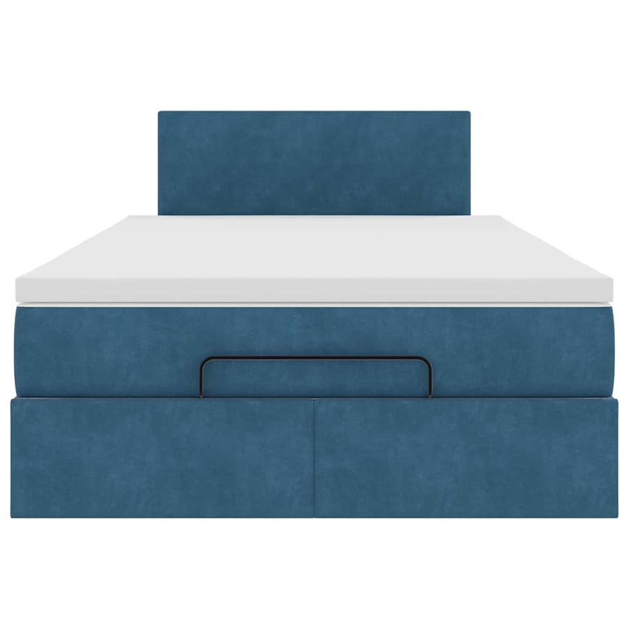 Ottoman bed met matras 120x200cm fluweel donkerblauw