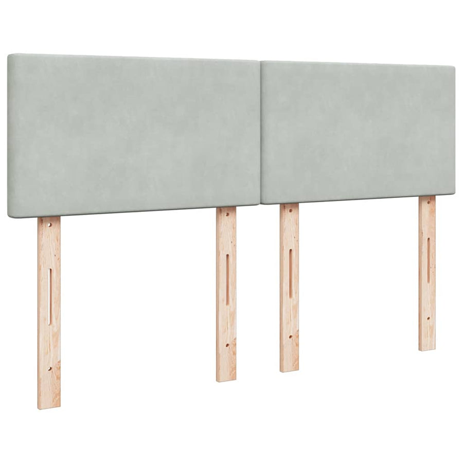Ottoman bed met matras 140x190cm fluweel lichtgrijs