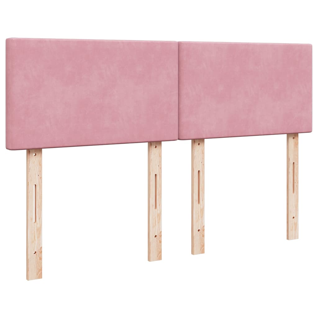 Ottoman bed met matras 140x190cm fluweel roze