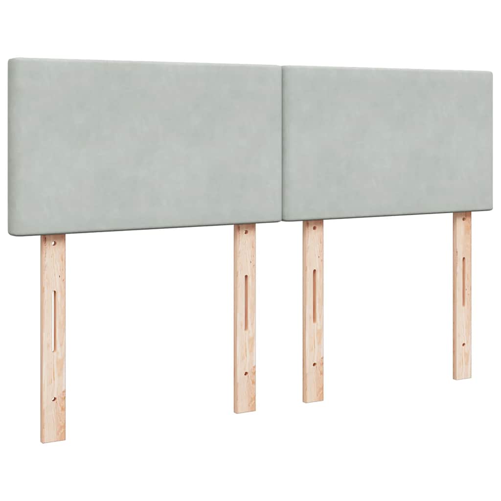Ottoman bed met matras 140x200cm fluweel lichtgrijs