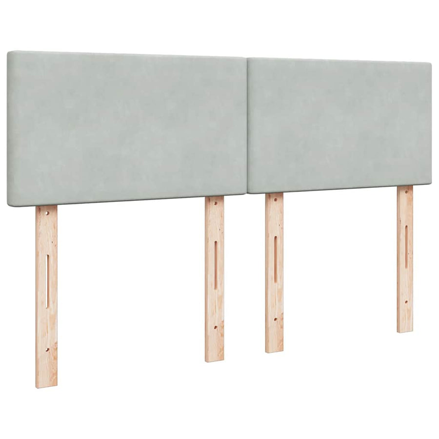 Ottoman bed met matras 140x200cm fluweel lichtgrijs