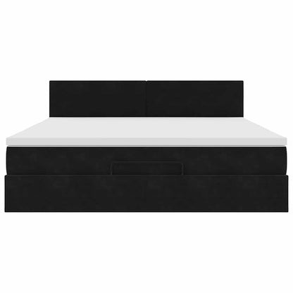 Ottoman bed met matras 160x200cm fluweel zwart