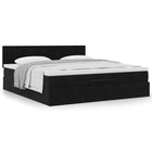 Ottoman bed with mattress 160x200cm velvet black