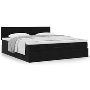 Ottoman bed met matras 160x200 cm zwart