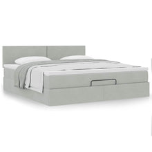 Ottoman bed met matras 180x200cm fluweel lichtgrijs