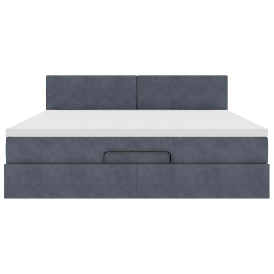 Ottoman bed met matras 180x200cm fluweel donkergrijs