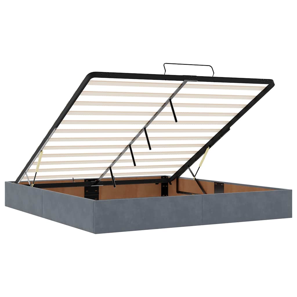 Ottoman bed met matras 180x200cm fluweel donkergrijs