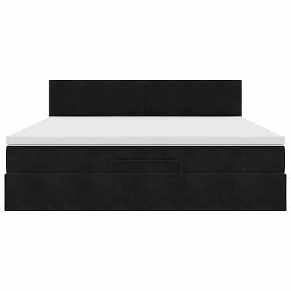 Ottoman bed met matras 180x200cm fluweel zwart