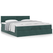 Ottomaans bed met matras 180x200 cm donkergroen