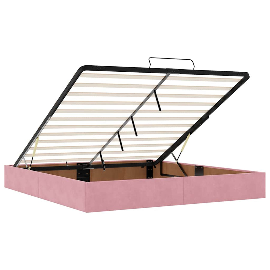 Ottoman bed met matras 180x200 cm fluweel roze
