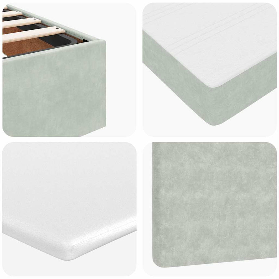 Ottoman bed met matras 200x200 cm fluweel lichtgrijs