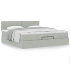 Ottomaans bed met matras 200x200 cm lichtgrijs