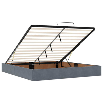 Ottoman bed met matras 200x200 cm fluweel donkergrijs