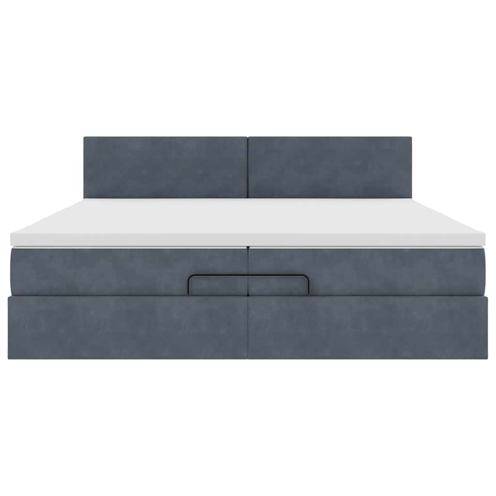 Ottoman bed met matras 200x200 cm fluweel donkergrijs