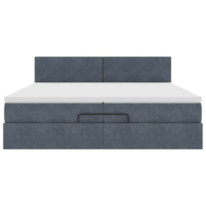 Ottoman bed met matras 200x200 cm fluweel donkergrijs
