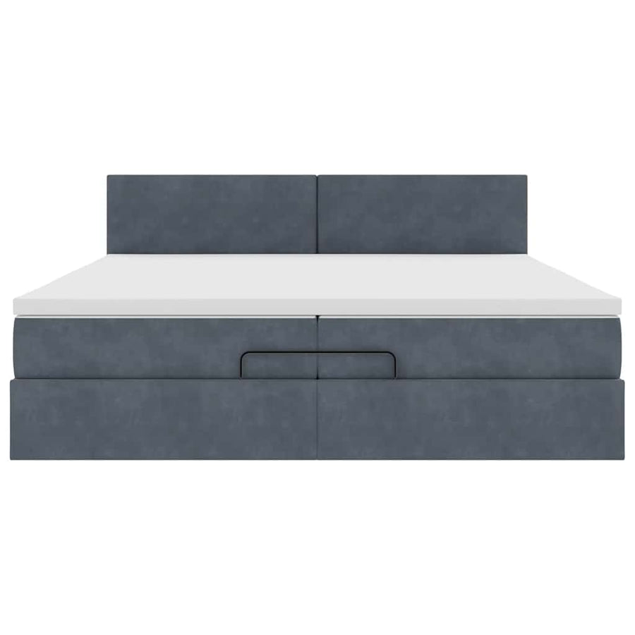 Ottoman bed met matras 200x200 cm fluweel donkergrijs