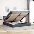 Ottoman bed with mattress 200x200 cm velvet dark grey