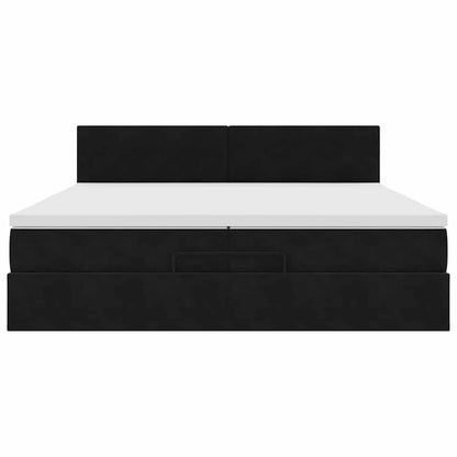 Ottoman bed met matras 200x200 cm fluweel zwart