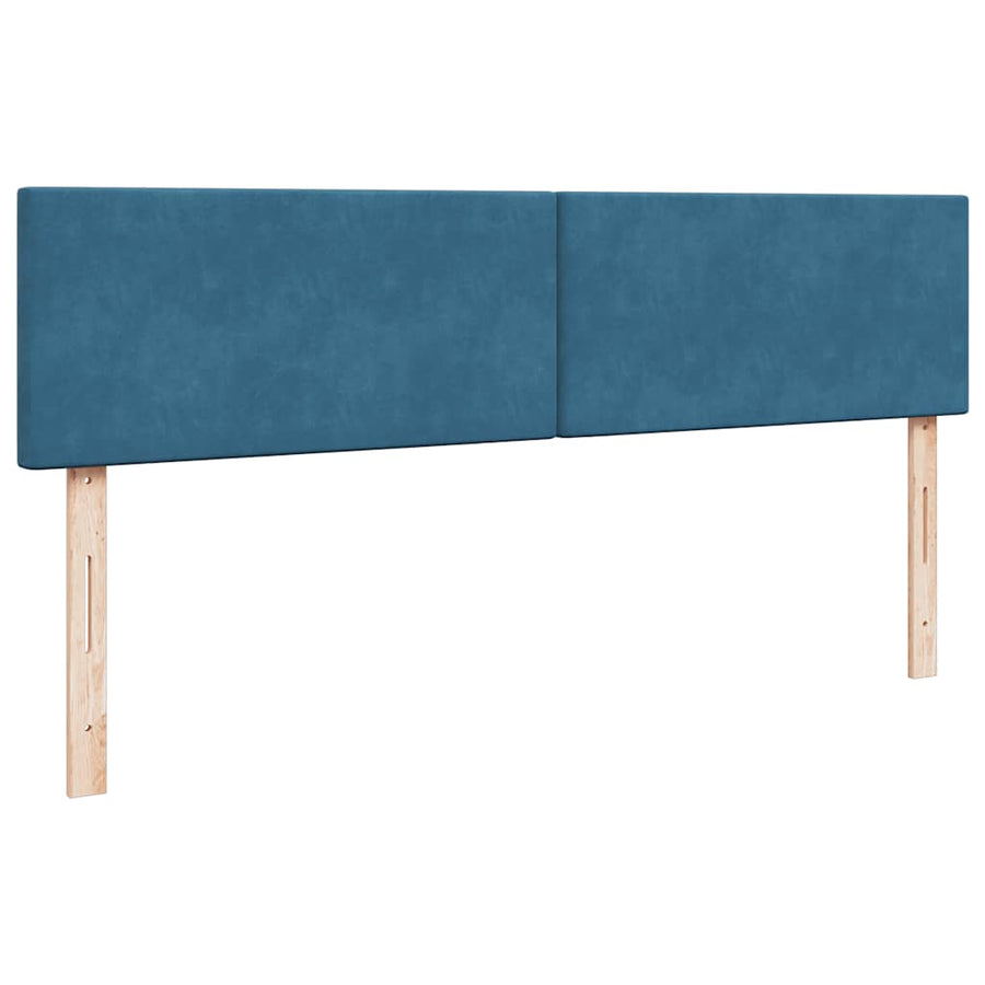 Ottoman Bed Met Matras Fluweel 200 x 200 cm Donkerblauw