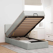 Ottomaans bed met matras 80x200 cm lichtgrijs fluweel