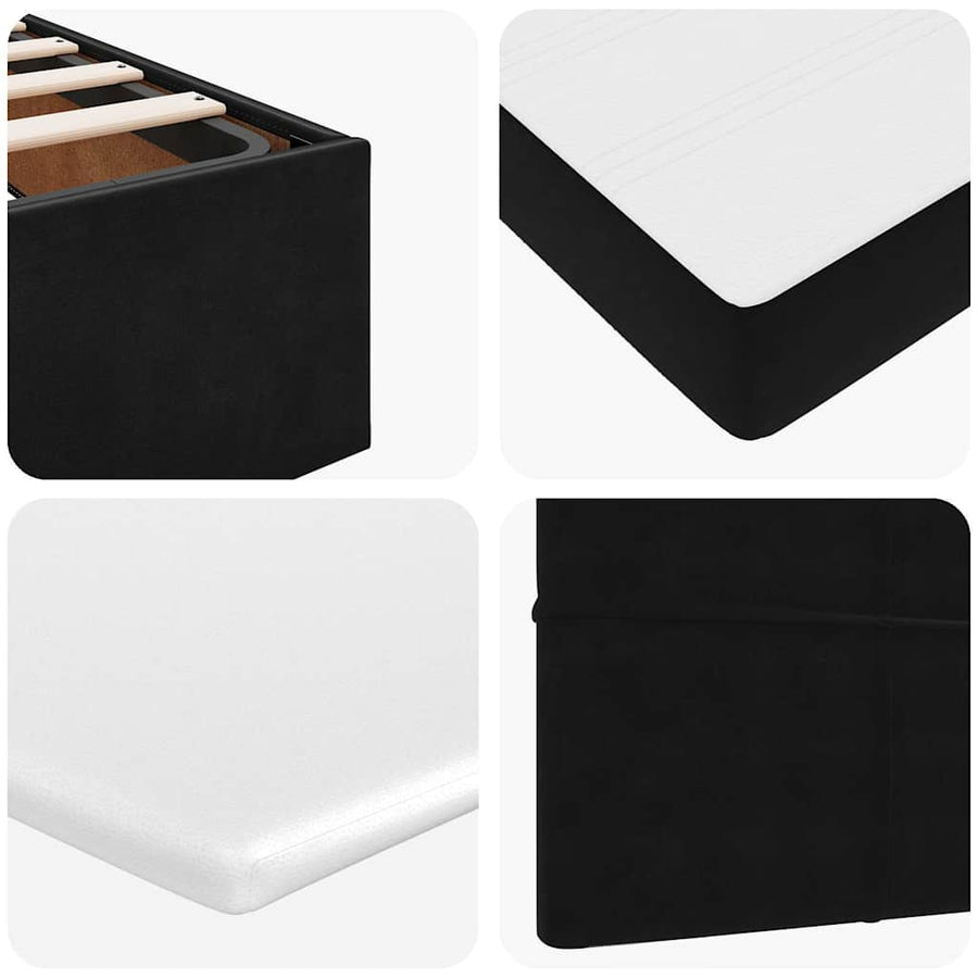Ottoman bed met matras 80x200cm fluweel zwart