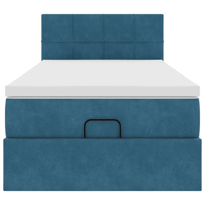 Ottoman bed met matras 80x200cm fluweel donkerblauw