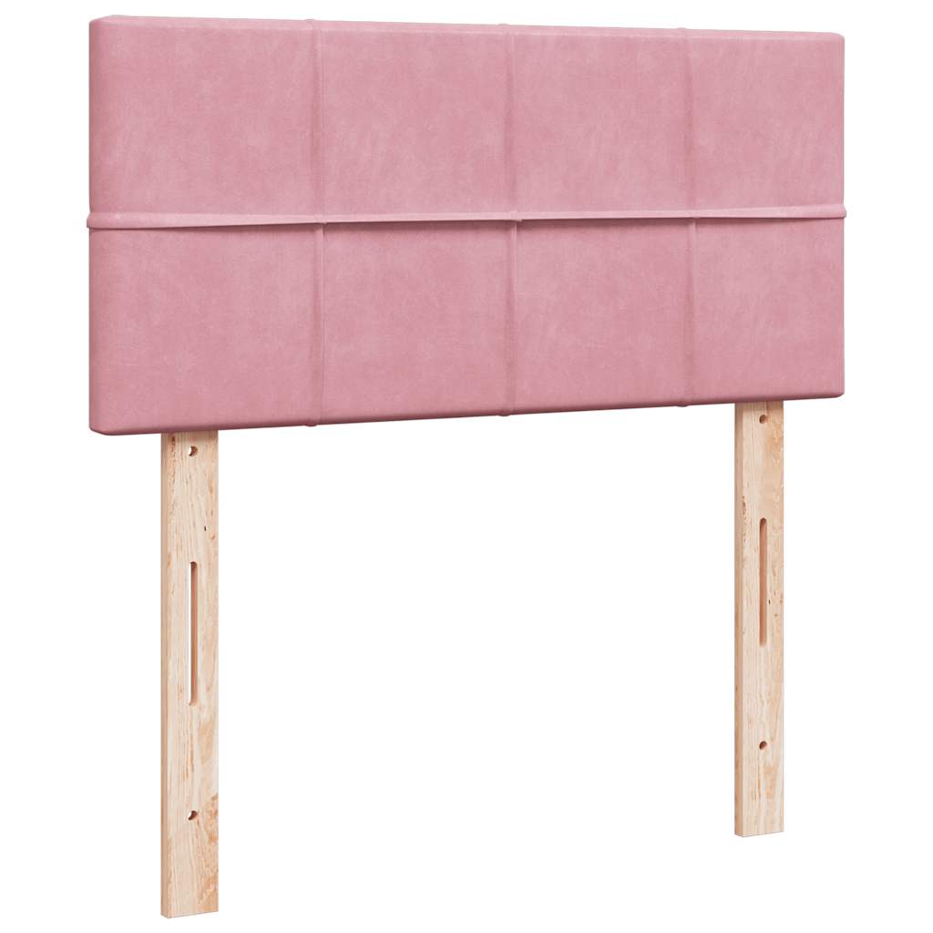 Ottoman bed met matras 80x200cm fluweel roze