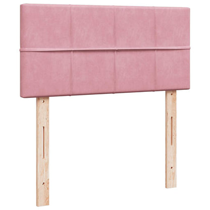 Ottoman bed met matras 80x200cm fluweel roze