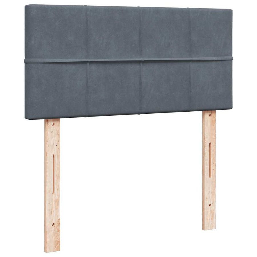 Ottoman bed met matras 90x190cm fluweel donkergrijs