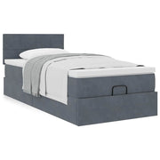 Ottomaans bed met matras 90x190 cm donkergrijs