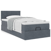 Ottoman bed met matras 90x200 cm donkergrijs