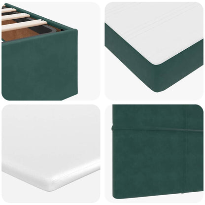 Ottoman bed met matras 90x200cm fluweel donkergroen