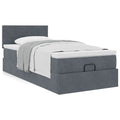 Ottoman bed met matras 100x200 cm fluweel donkergrijs